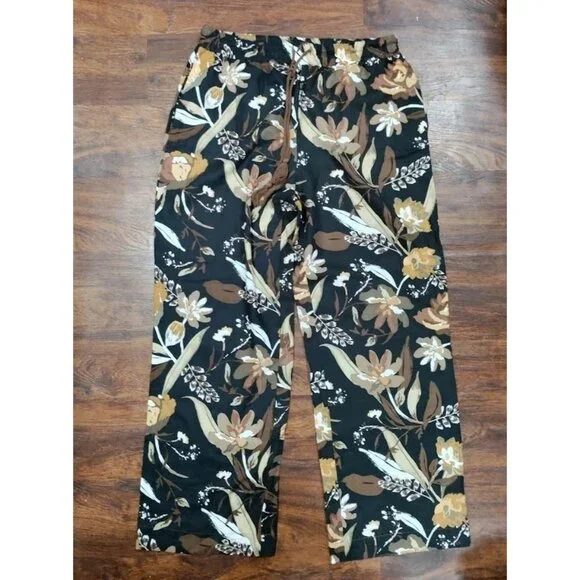 Joie Womens Linen Flowh Boho Artsey Floral Drawstring Pants L - Picture 2 of 13